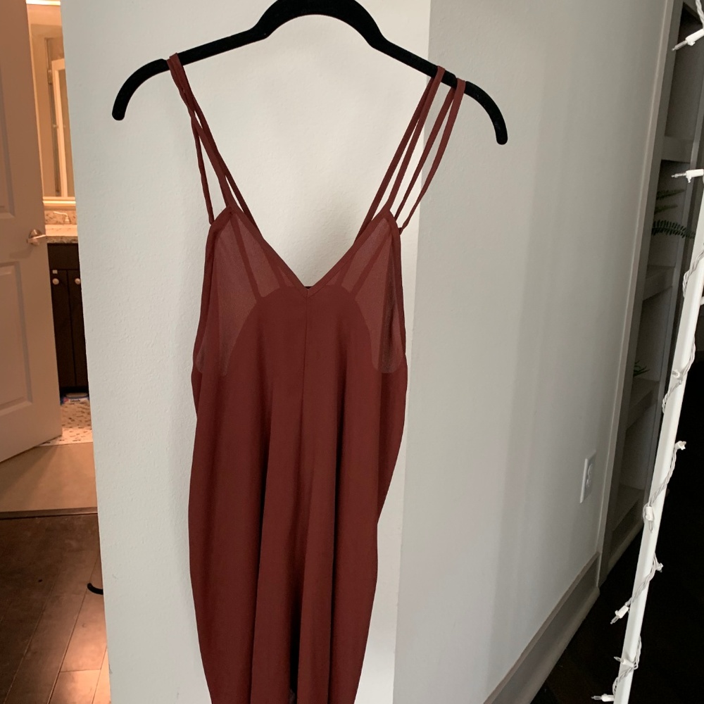 sheer burgundy dress